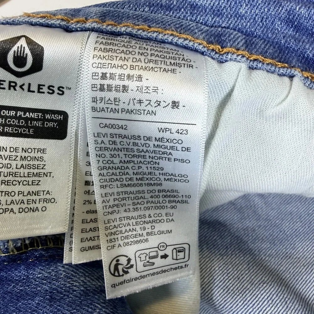 Levi's 505 Jeans Mens 36x30 Blue Denim Faded Stretch Red Tab Boho Straight Leg